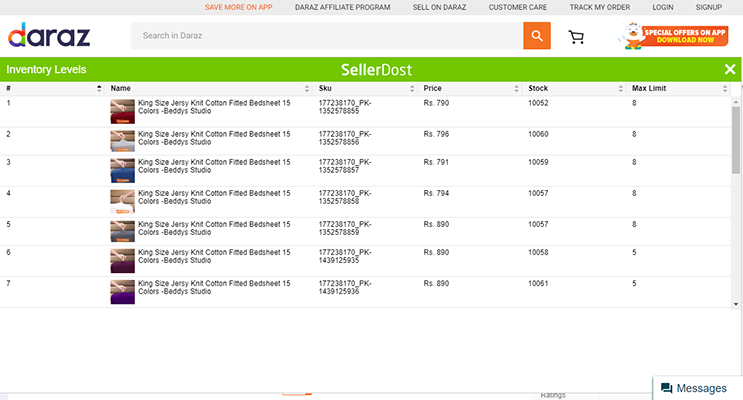 SellerDost | Daraz Product Inventory Checker